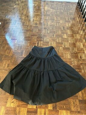 Banana Republic Black Tiered A-Line Midi Skirt